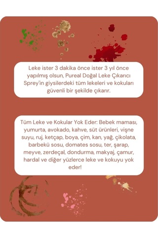 Pureal Doğal Leke Çıkarıcı Sprey 500 Ml