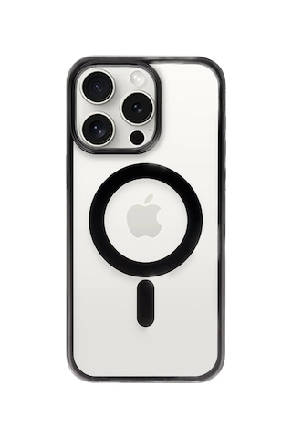 Newface - 811 - Apple Uyumlu iPhone 15 Pro Max Kılıf Erozi Magsafe Kapak - Lvsqvr - - Siyah