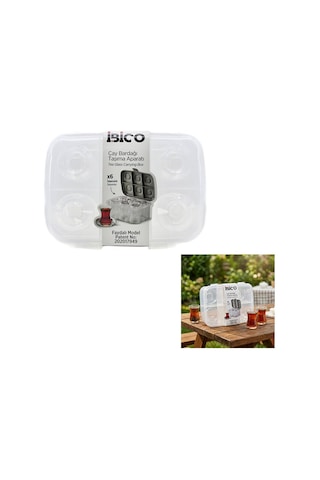Urve Ur-3370 6'lı Çay Bardak Taşıma Aparatı Şeffaf Plastik- 24'li Paket