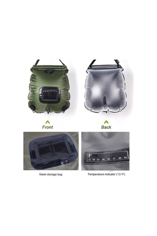 Pazly Su Torbası 20l Katlanabilir Kamp Duş Çantası, Taşınabilir Güneş Enerjili Sıcak Su Kabı Açık Hava İçin Yeşil