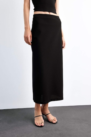 Defacto Fitted Twill Midi Etek G0190ax25smbk81 Siyah