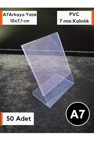 50 Adet Pvc Etiketlik A7 Ayaklı Föylük 10x7,5 Cm Stand İsimlik
