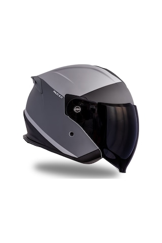 Palio 2.0 Scout Mat Titanyum-siyah Güneş Vizörlü Açık Kask C1 Siyah