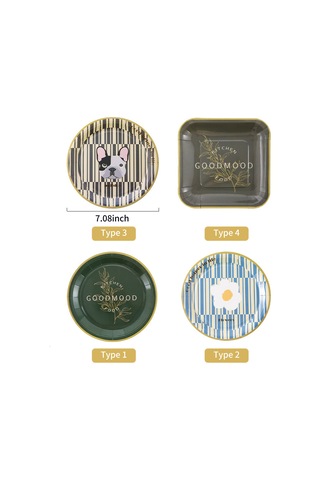 Qingmipy 18cm Gıda Kalitesi Atkı Kağıt Tabak Seti 10 Adet - Biyobozunur, Su Ve Yağa Dayanıklı, Parti & Piknik İçin