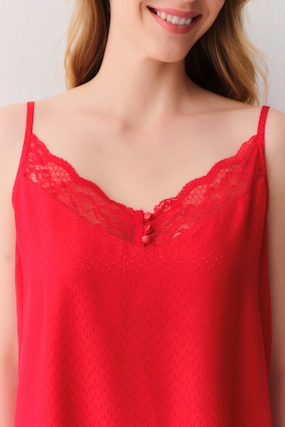 Suwen Amour Kısa Gecelik Sh26101613082 Kırmızı