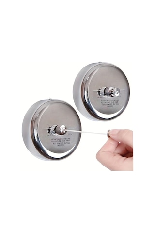 Elmpaly İki Paslanmaz Çelik Uzatılabilir Çamaşır İpi 2.8m/110inch Nylon İp İçin İç Dış Kullanım Ahşap