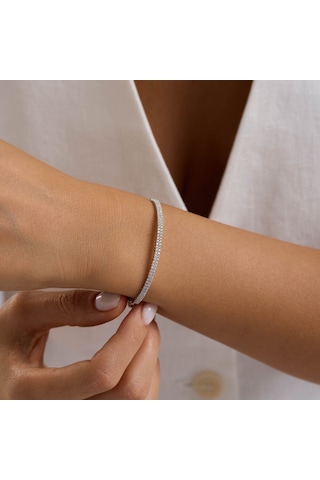 Su Yolu Set Beyaz Altın İki Sıra T14334