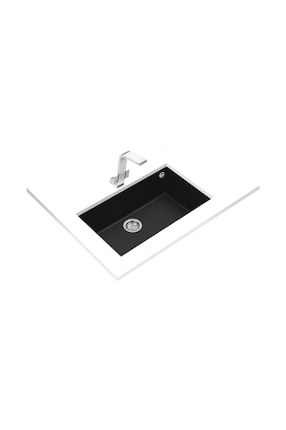Teka Square 72.40 Tg Tek Hazneli Tezgah Altı Tegranite Eviye - Siyah - 115230015