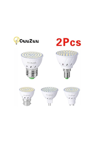 2 Adet Gu10 Led Ampul E27 E14 Spot Lamba 48 60 80 Leds Ampul 220 V Gu 10 Led Ampul Mr16 Gu5.3 Spot Işık B22 5 W 7 W 9 W 48leds 2pcs