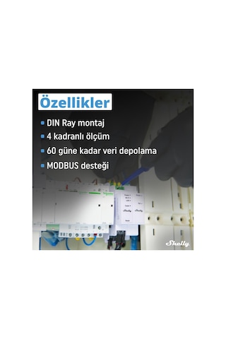 Shelly Pro 3em 3ct 63 Dın Ray Akıllı 3 Faz Enerji Ölçer
