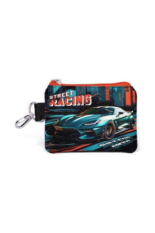 Coral High Kids Siyah Nefti Yarış Arabası Desenli Bozuk Para Çantası 21894 Antrasit