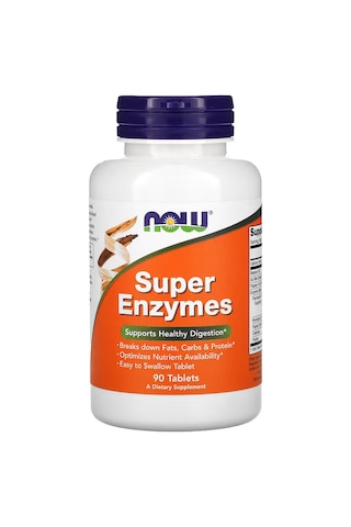 Now Foods Super Enzymes Healthy Digestion Bromelain Betain 90 Tab