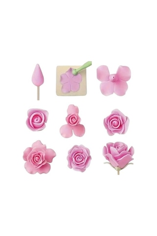 Şeker Hamuru Kalıbı Gül Yaprağı 6 Lı Beyaz