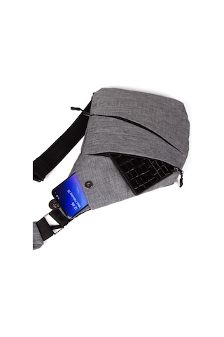Newish Polo Heybe Keten Kumaş Çapraz Göğüs Ve Omuz Çantası New121 - Gri