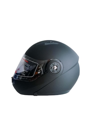 Jk-20 Jk115 Çeneli Motosiklet Kaskı Güneş Gözlüklü Mat Black Desen L Beden