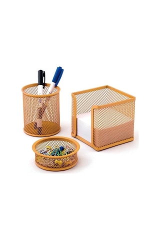 Need Masaüstü Perfore 3'lü Turuncu Kalemlik Seti Nd-1025 Turuncu