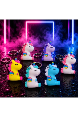 Vıp Kalite 12 Adet Unicorn Anahtarlık Okul Çantası Aksesuarı Yılbaşı Hediyesi Unicorn Oyuncakları Çok Renkli
