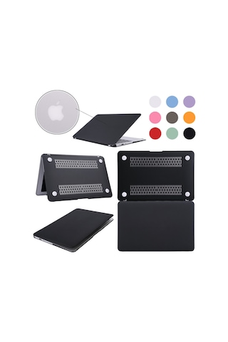 Arabulalaca Macbook Air 13" 2020 A2337 M1 İşlemcili Mat Doku Hardcase Kılıf Siyah