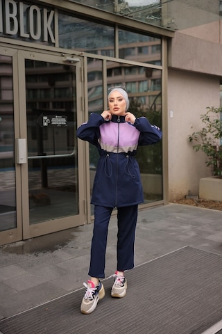 Tesettür Eşofman Takımı Fermuarlı Ikili Takımı Lacivert 479 Lacivert