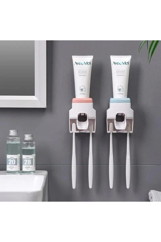 Singree Otomatik Macun Sıkıcı İle Fırça Tutucu - Sağlıklı, Pratik Ve Çevre Dost Banyo Aksesuarı Mavi