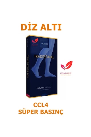 Sigvaris Traditional 505 Diz Altı Varis Çorabı Ccl4 Süper Basınç Ten Rengi CCL4 M Açık Normal