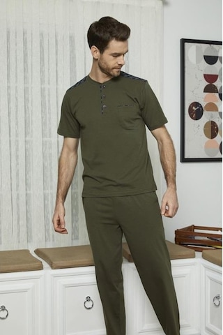 Kly 7612 Erkek Midi Yaka 3'Lü Pijama Takım
