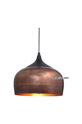 Tarzavize Dekoratif Bakır Eskitme Tekli Retro Modern Sarkıt Avize Bakır Eskitme