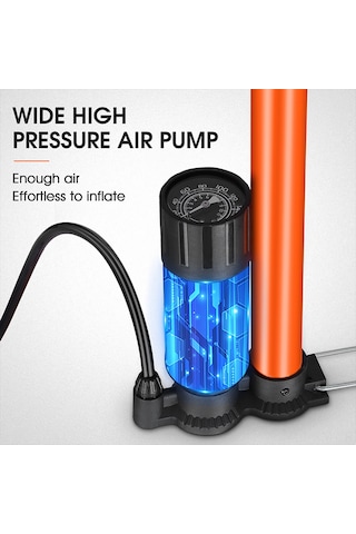 Ximistore9 Ev Tipi Dikey El Pompa, 160psı Yüksek Basınç, Basınç Göstergesi, 3 Valf, Bisiklet-elektrikli Araç-top Lastikleri İçin Çelik Konstrüksiyon