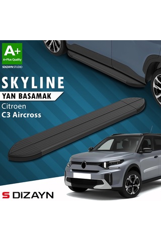 S-dizayn Citroen C3 Aircross 2 Skyline Siyah Yan Basamak 183 Cm 2024 Üzeri A+ Kalite