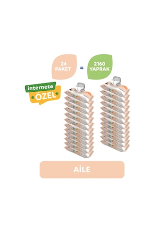 Uni Baby Aile Islak Mendil 24'lü  2160 Yaprak
