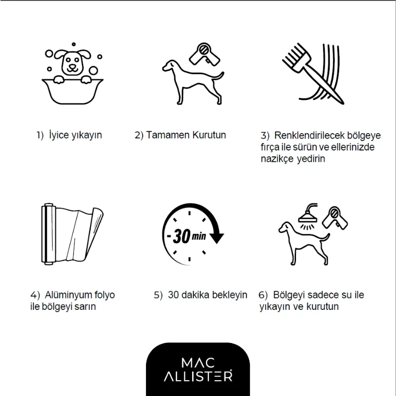 Mac Allister Köpek Tüy Boyası Turuncu Renk 150 Ml