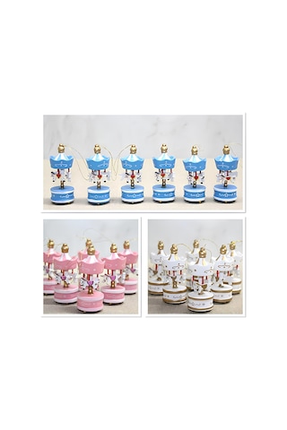 2 Adet Ahşap Dekoratif Atlı Karınca Figür Dekor Masaüstü Süs Carousel Horse Mini 8 X 3 Cm