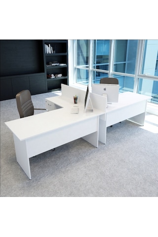 Burovena Vena Nil L Workstation Ikili Çalışma Masa Tek Panel 318Cm X 14...