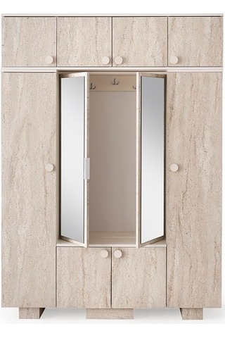 Lotus Mdf Portmanto Krem - Meşe