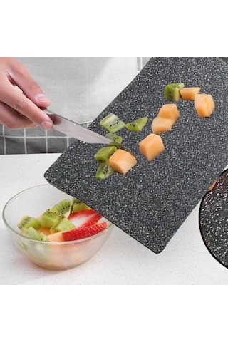 İmitasyon Mermer Sebze Mutfak Kesme Tahtası Meyve Bloğu Doğrama Kaymaz L