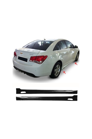 Chevrolet Cruze Rieger Yan Marşpiyel Seti Plastik 2 Adet Mat Siyah 2009 2010 2011 2012 2013 2014 Karlık+ek+bodykit