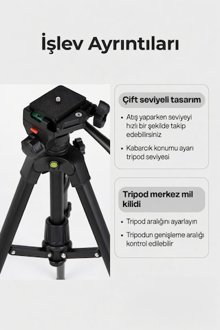 70 Cm Profesyonel Telefon Kamera Tutucu Çantalı Tripod Su Terazili 3 Ayaklı Tripod