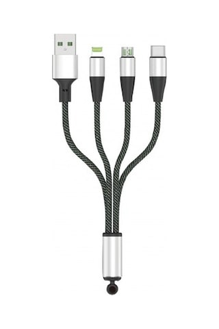 Type-C Micro USB Lighting 3'lü Başlık Power Bank Sarj Kablosu