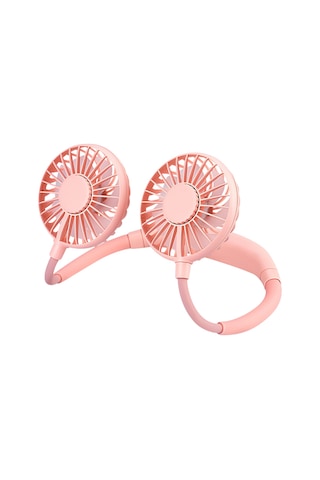 Symbee Gs-x8 Kol Serbestleştirici Koku Ve Işık Özellikli 3 Vitesli Portatif Boyun Fanı Pembe, Şarjlı Batarya