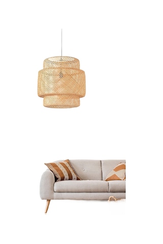 Sinnerlig Bambu Avize 50cm- İskandinav, Modern, Bohem, Rattan Avize, Aydınlatma Hasır