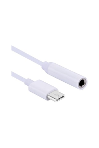 Type-c 3.5mm Kulaklık Dönüştürücü Aparat Aux Çevirici Adaptör, Beyaz