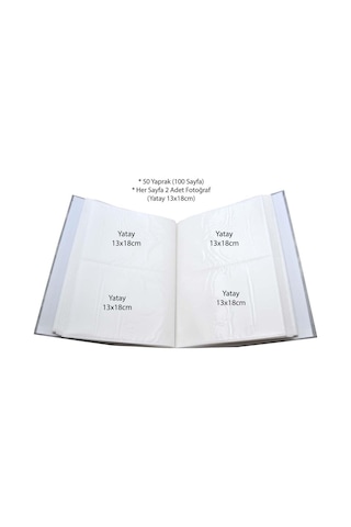 Rabsev 13x18cm 200 Fotoğraf Kapasiteli Ciltbezli Lüks Fotoğraf Albümü RS9207-B