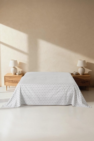 Mix & Match Bloom %100 Pamuk Çift Kişilik Düz Çarşaf Gri