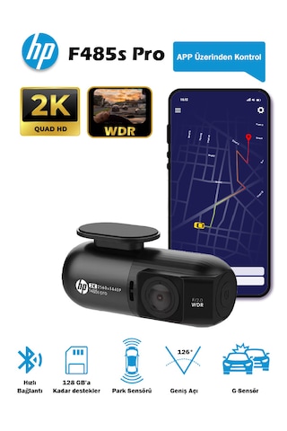 Hp F485s Pro 2k Wdr, Hd Araçiçi Kamera, G Sensörlü, Wi-fi Destekli