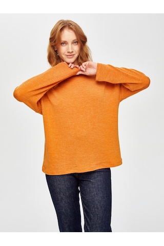 Triko Görünümlü Sweatshirt 69154 U6915461 Orange