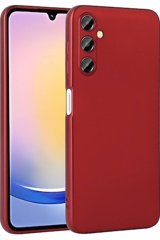 Zore Galaxy Uyumlu A25 Kılıf Premier Silikon Kapak - Kırmızı Kirmizi
