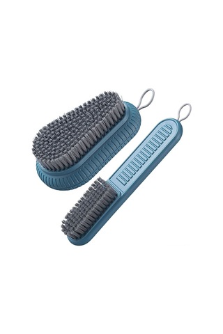 Monyee Ev Temizlik Fırçası Seti 2 Adet - Yumuşak Tüylü Ayakkabı Ve Çamaşır Temizleyici, Dayanıklı Abs, El Tutanı Ve Asma Delikli Mavi