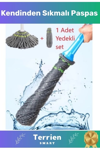 Smart Seri Kendinden Sıkmalı Her Zemine Uygun Mandallı Toz Paspas Yedek Bezli Pratik Kullanışlı Çok Renkli