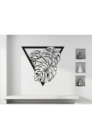 Büyük Yapraklı Bitki Sülieti 3d Duvar Dekoru - Şık Ve Minimalist Tasarım 19cm