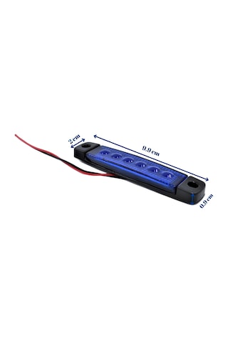 1 Adet Mavi Parmak Lamba 6 Led 12v 24v